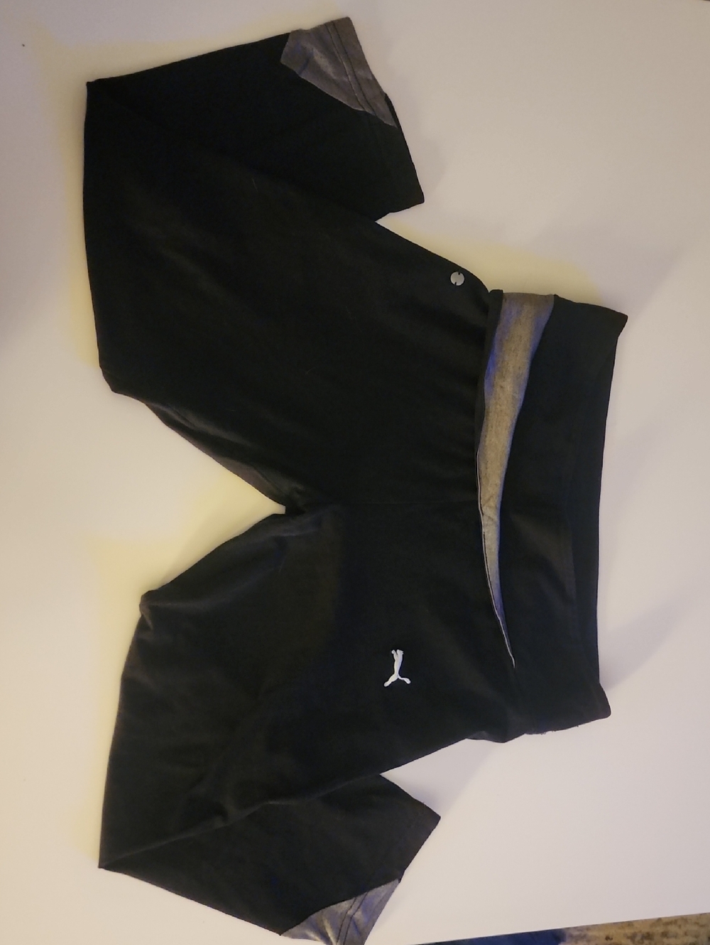 Puma Black Athletic Shorts with Gray Trim